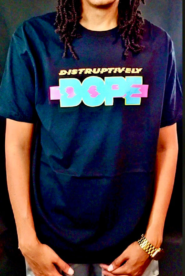 Disruptively Dope Black Neon T-Shirt